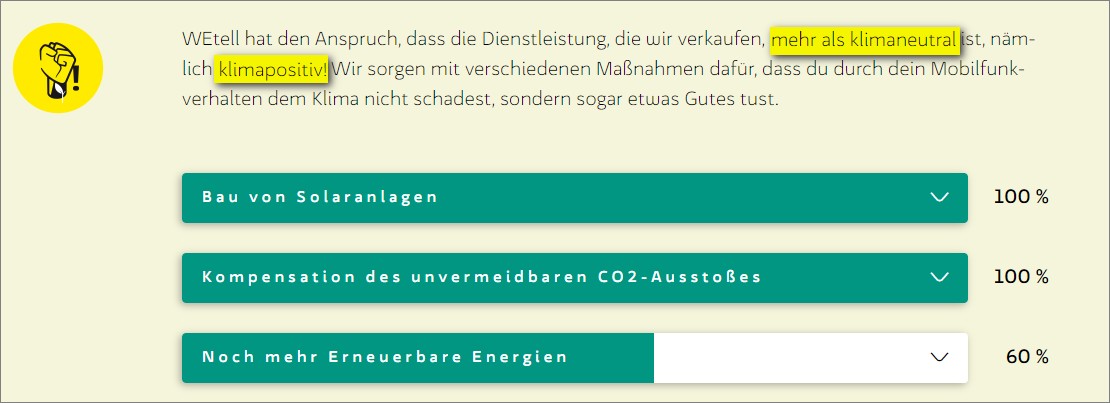 WEtell klimapositiv: Was beudetet das?