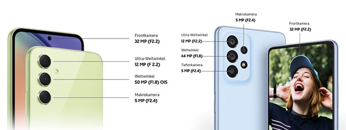 Samsung Galaxy A54 vs. Galaxy A53 Kamera Technik Sensoren Vergleich