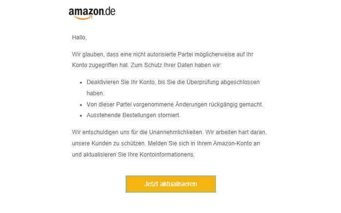 So sieht die gefälschte E-Mail aus