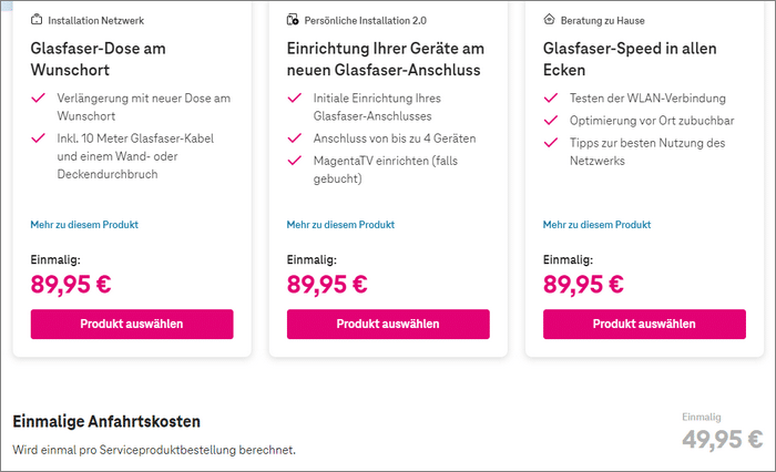 Telekom Glasfaser am Wunschort: Das kostet!