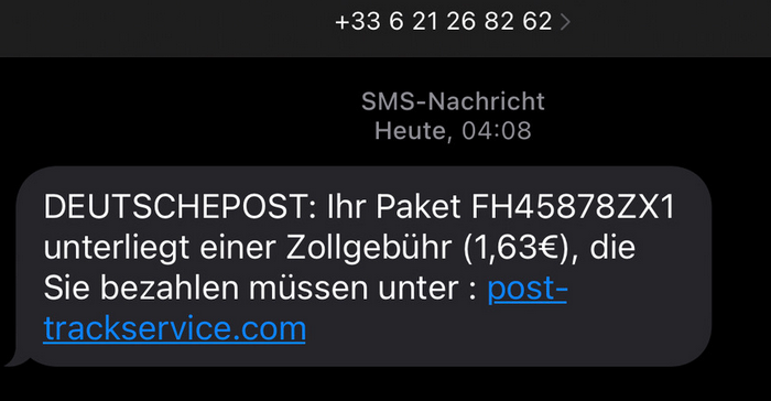 Auch im April 2023 hält der Paket-Spam per SMS an ...