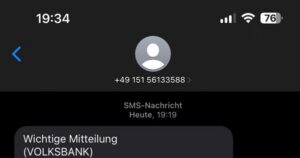 So sieht eine Phishing-SMS aus