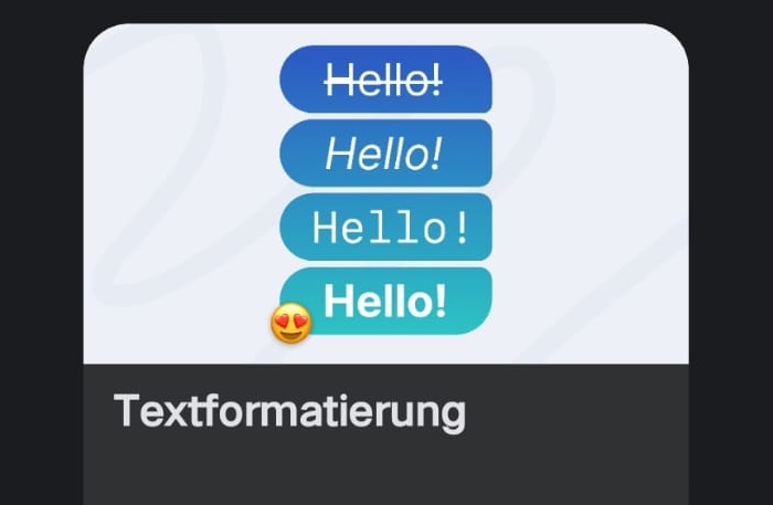 Signal Textformatierung ist da