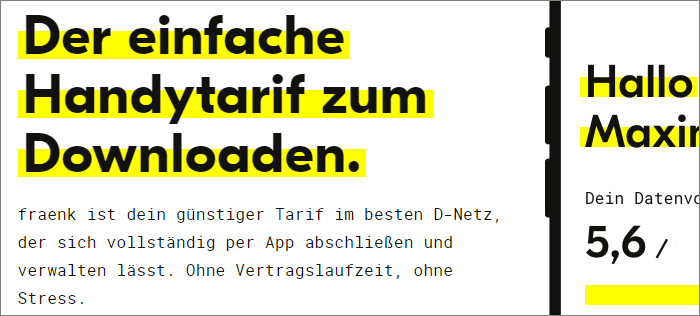 fraenk App-Tarif