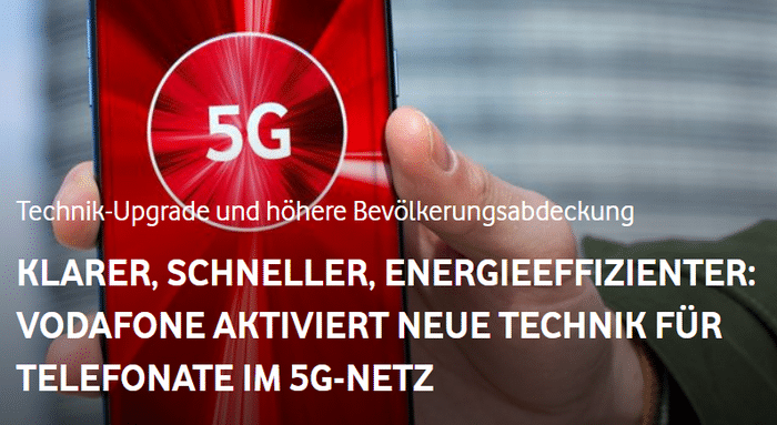 Vodafone startet 5G-Telefonie