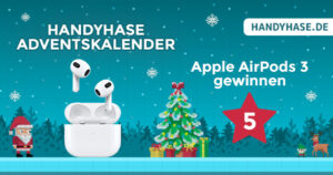 Handyhase.de Adventskalender mit Türchen Nummer 5 - Apple AirPods 3 gewinnen