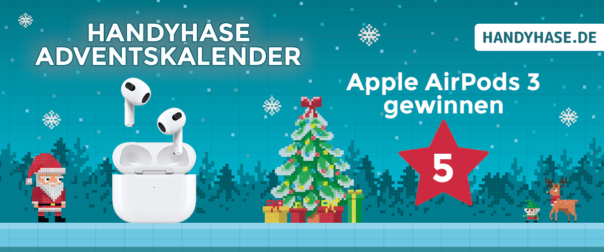 Handyhase.de Adventskalender mit Türchen Nummer 5 - Apple AirPods 3 gewinnen