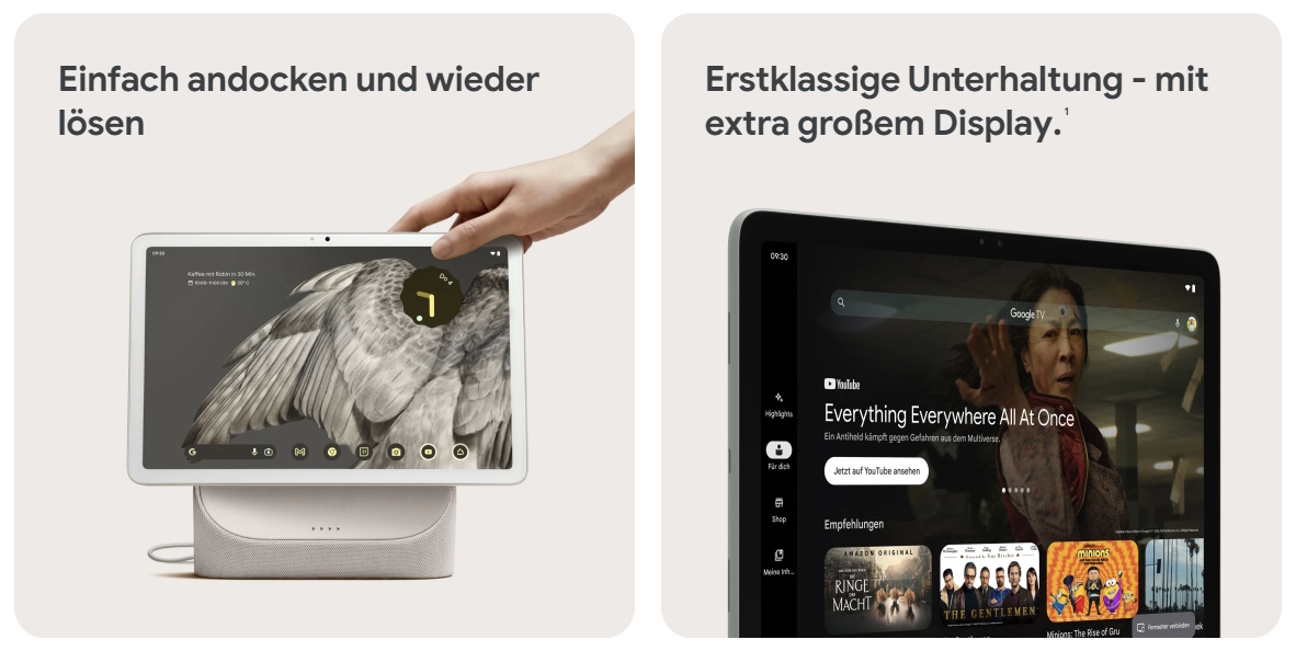 Google Pixel Tablet - LP -mit Vertrag in den Netzen von Telekom, Vodafone und o2 Telefónica