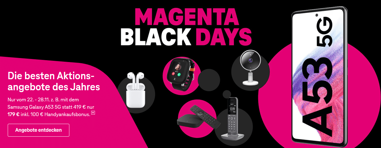 Telekom Magenta Black Friday und Black Deals