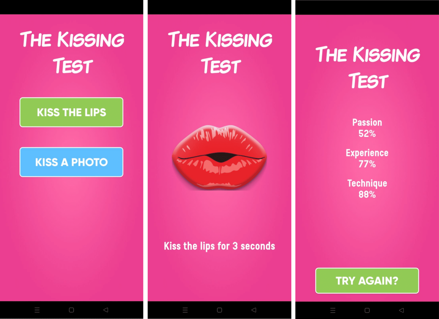 kissing test sinnlose App