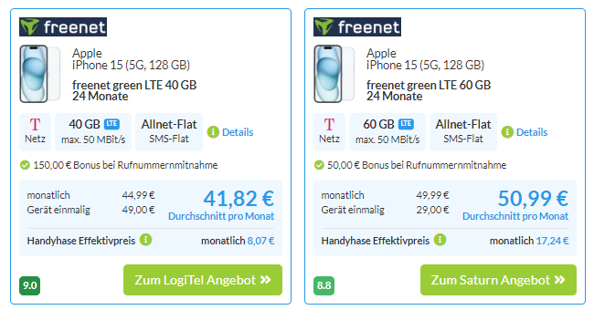 iPhone 15 im Telekom-Netz