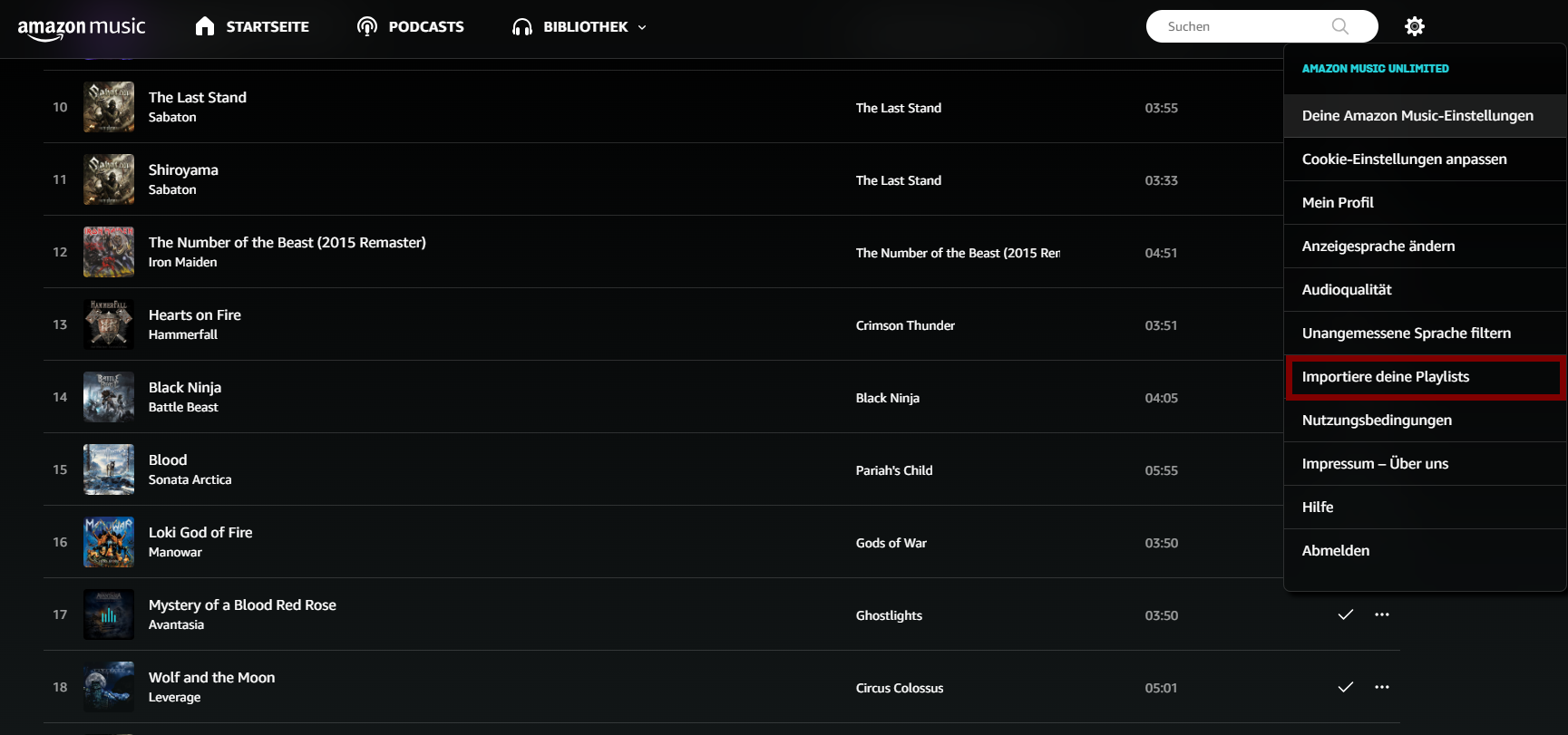 Amazon Music Playlist importieren | Spotify, Deezer & Co