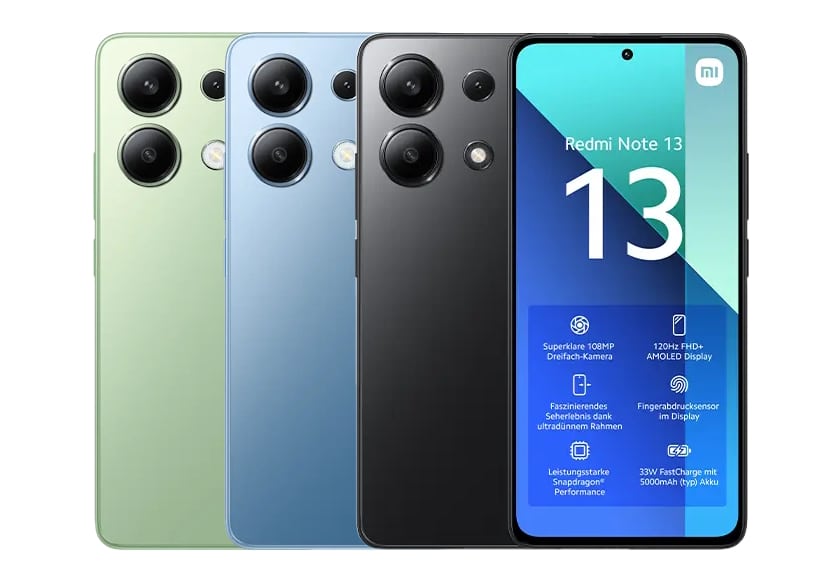 Xiaomi Redmi Note 13 4G mit Vertrag in den Netzen von Telekom, Vodafone, o2 Telefónica und 1&1