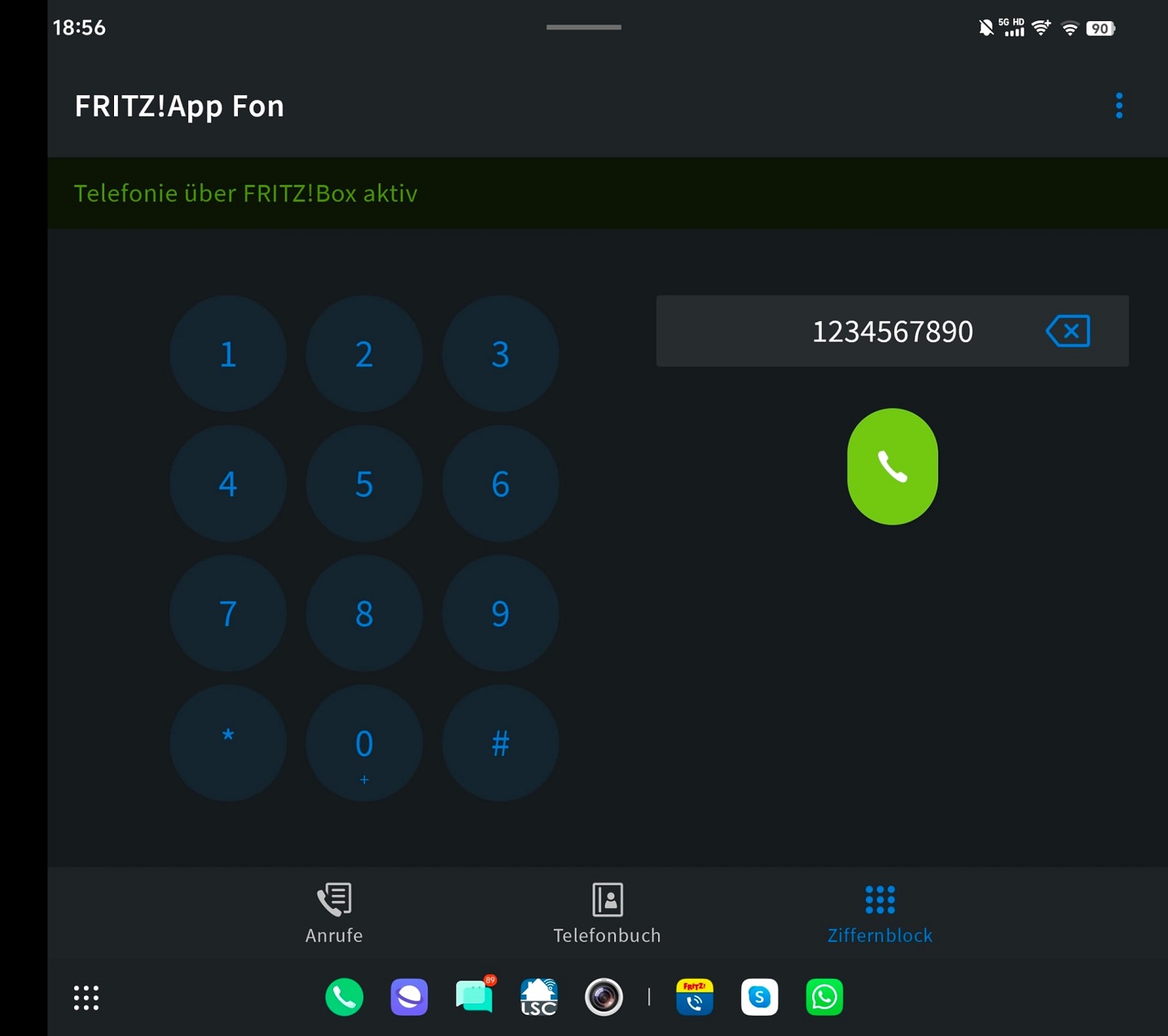 Fritz!App Fon: Handy als Festnetztelefon