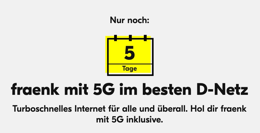 Fraenk 5G Freischaltung