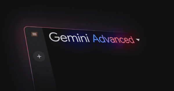 Grafik mit Gemini-Schriftzug auf einem stilisierten Software-Programmfenster