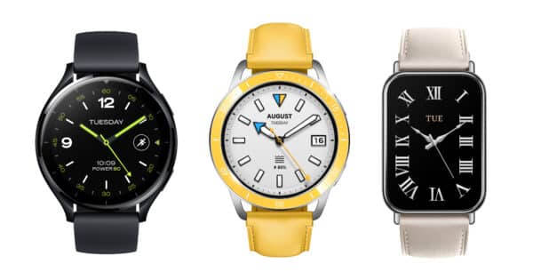 Produktbilder der Xiaomi Watch 2, Xiaomi Watch S3 und des Xiaomi Smart Band 8 Pro