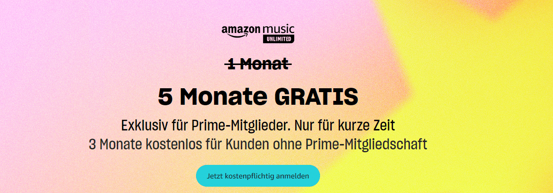 Amazon Music Unlimited 5 Monate gratis