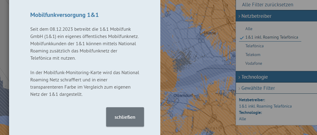 Mobilfunkkarte der Bundesnetzagentur