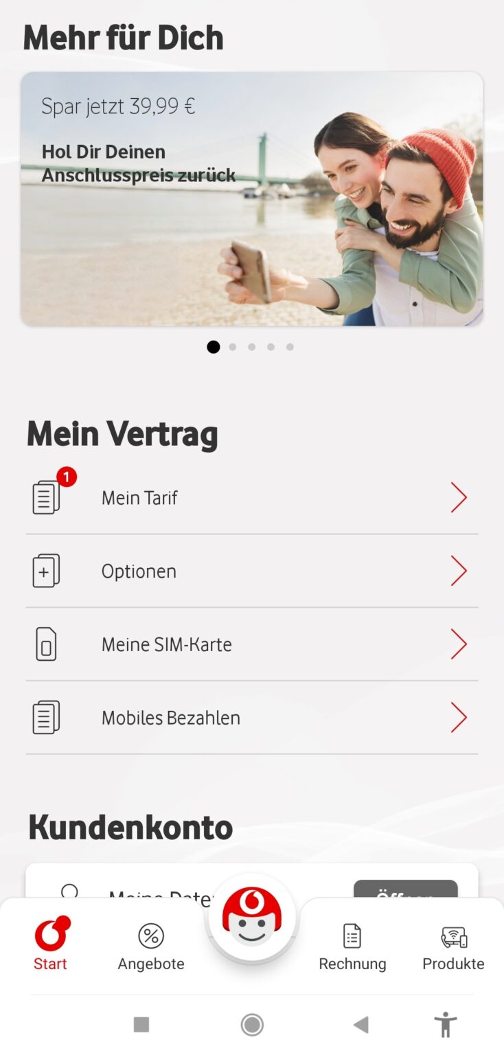 Vodafone Anschlusspreis zurückholen: Banner in der