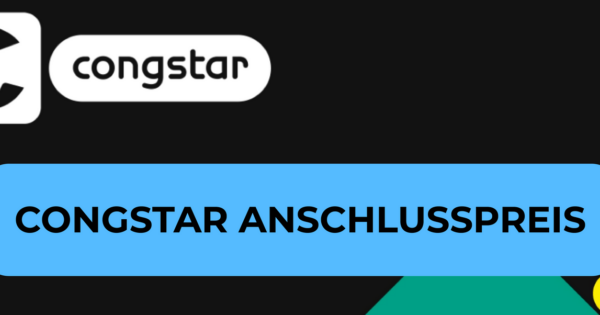 congstar Logo und Schriftzug congstar Anschlusspreis im Unternehemensdesign