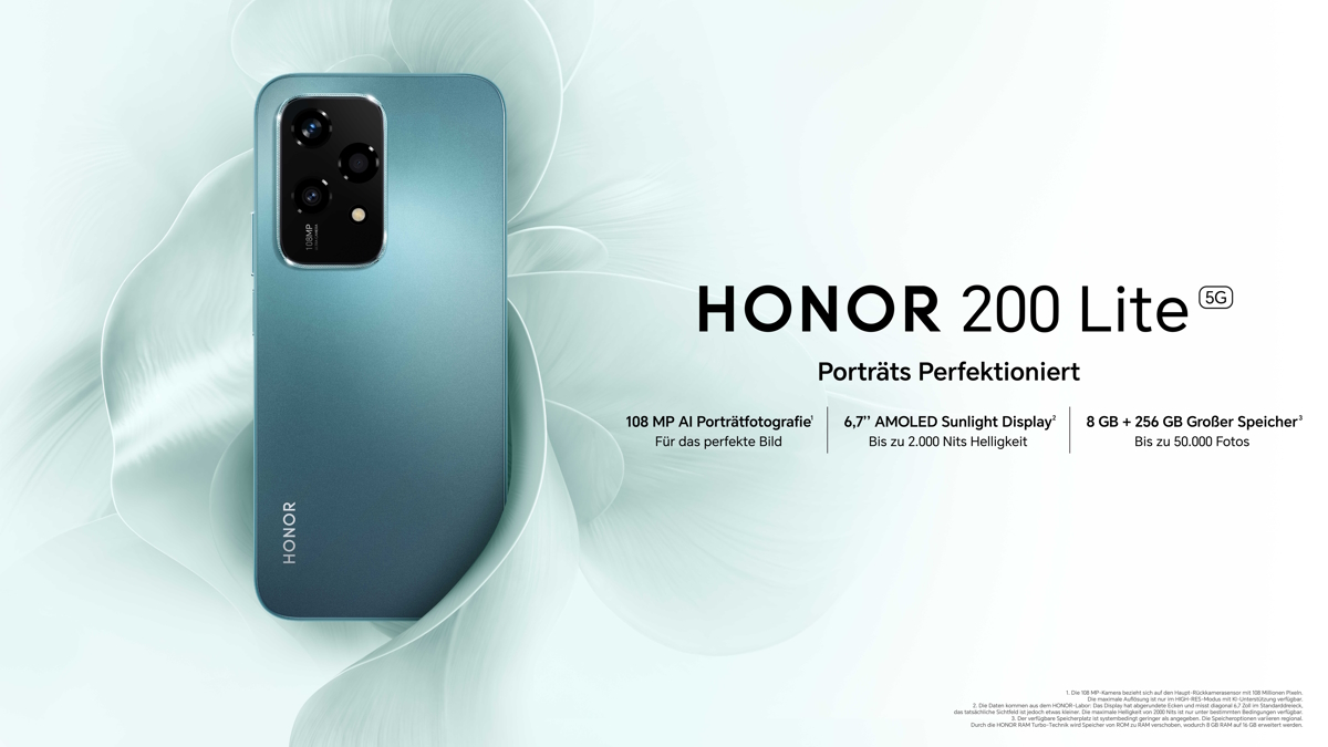 Honor 200 Lite - mit Vertrag in den Netzen von Telekom, Vodafone, o2 Telefónica und 1&1