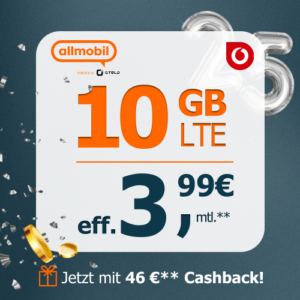 Logitel Geburtstags-Aktion 10 GB LTE mit Cashback - Teaser