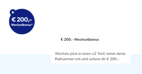 o2 Wechselbonus