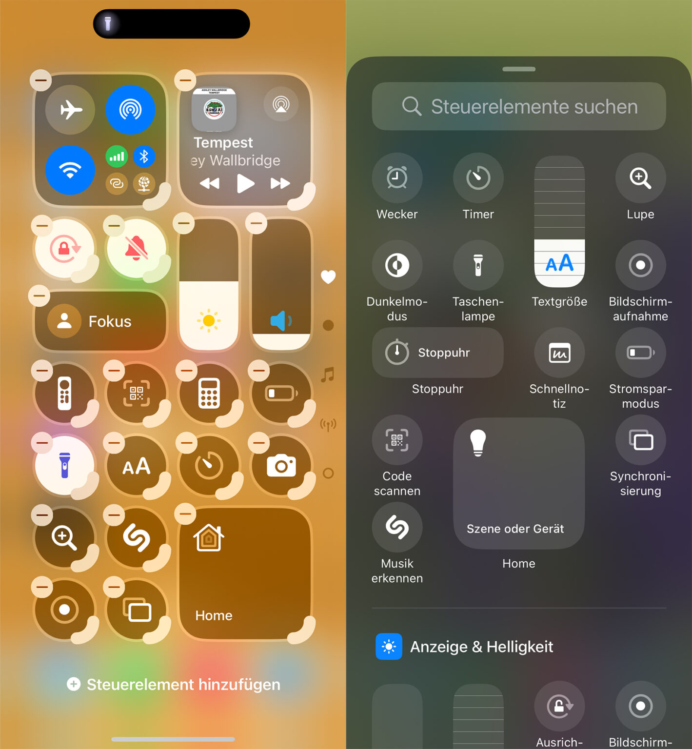 Screenshots iOS 18 Kontrollzentrum anpassen