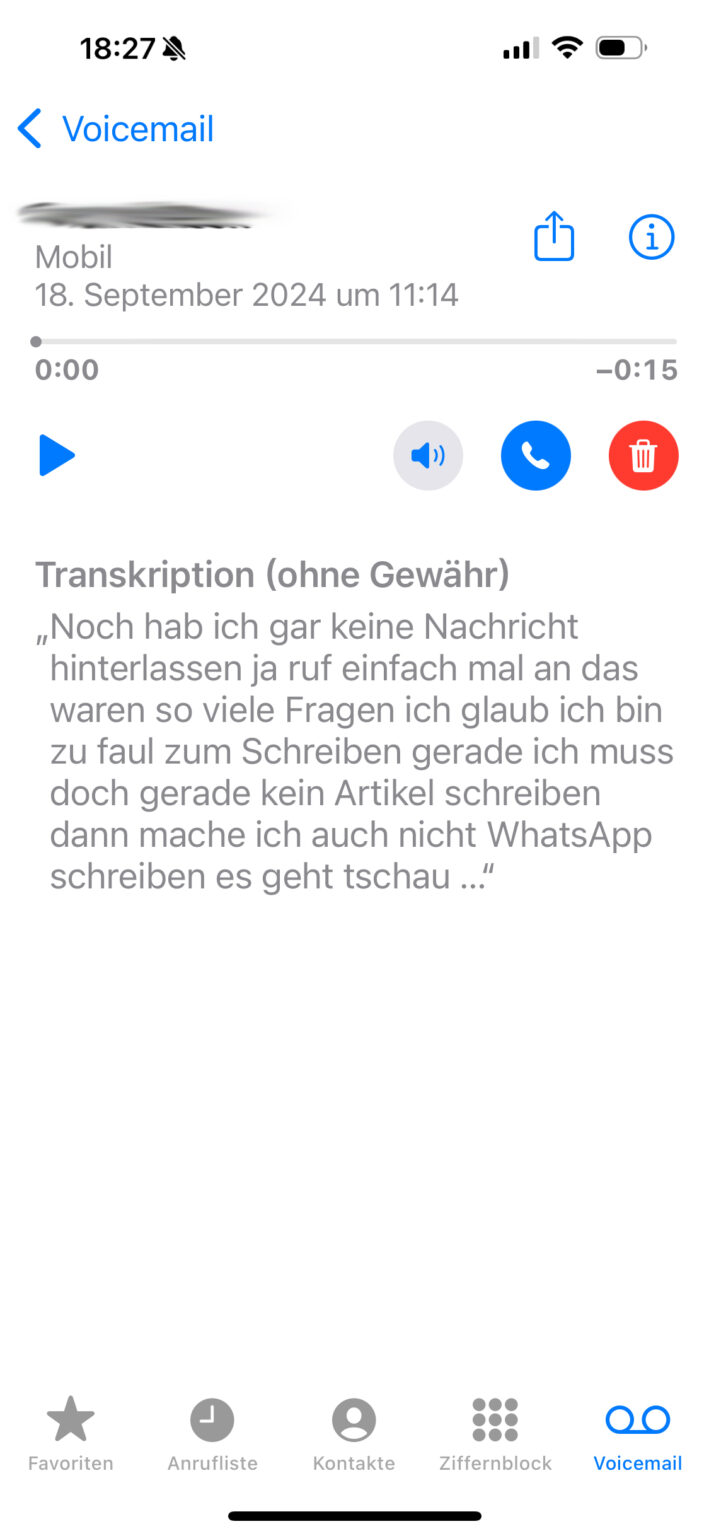 Screenshot Live-Voicemail iOS 18