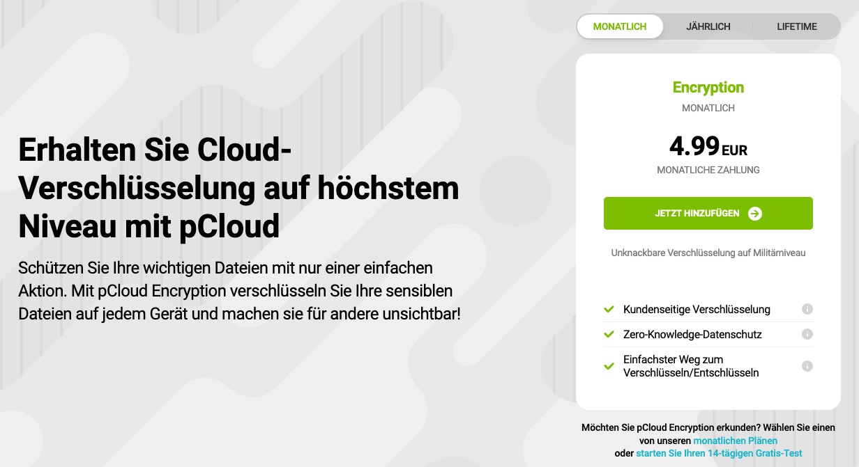 pCloud Encryption Abonnement Kosten