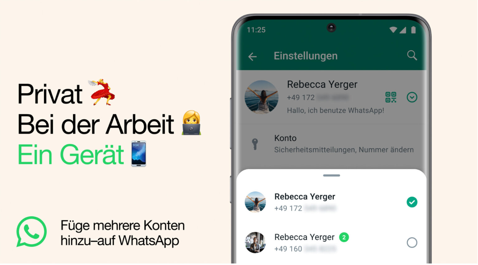 Grafik WhatsApp mit mehreren Konten nutzen