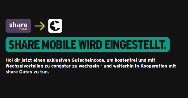 share mobile Tarife eingestellt