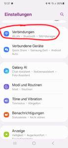 Wähle Verbindungen. (Screenshot :Handyhase)