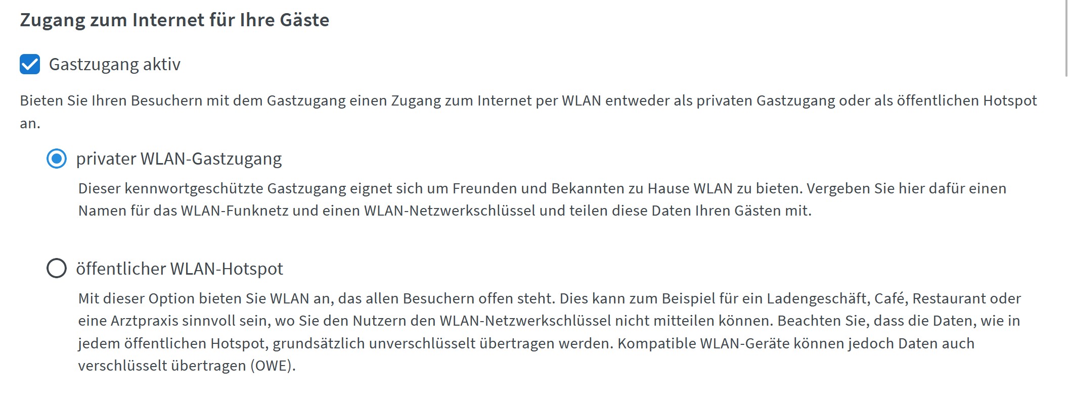 Erstelle einen WLAN-Gastzugang auf deiner Fritzbox. Das dauert nur eins, zwei Minuten. (Screenshot)