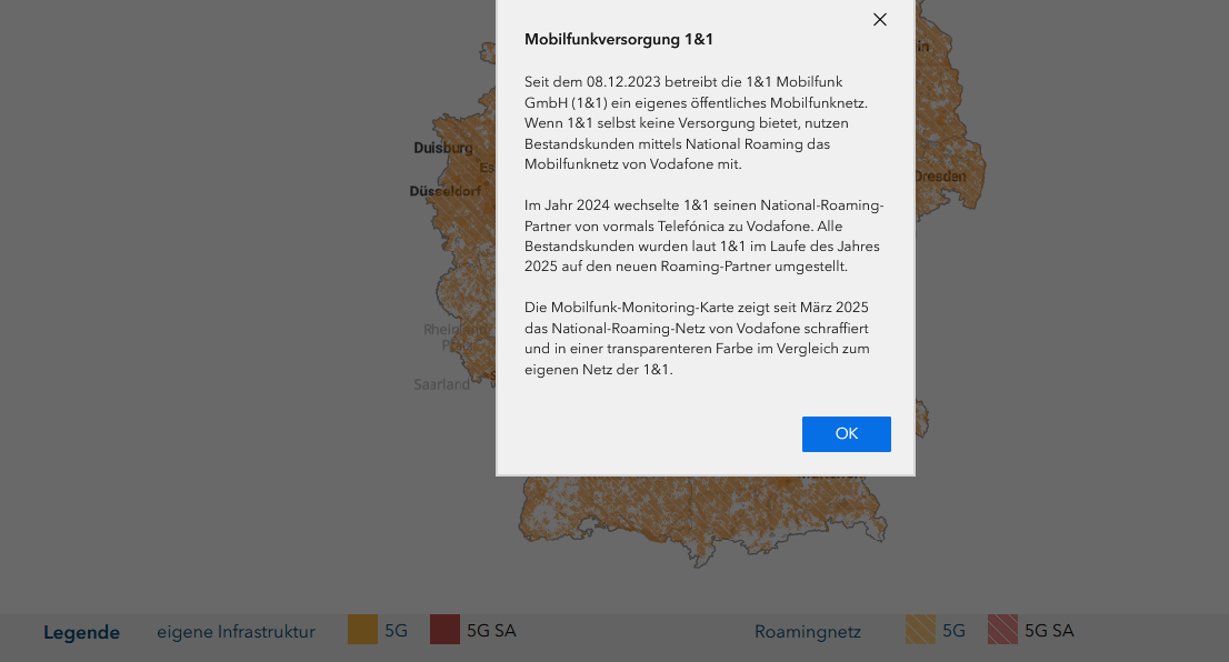 Mobilfunkkarte mit National Roaming im Vodafone-Netz