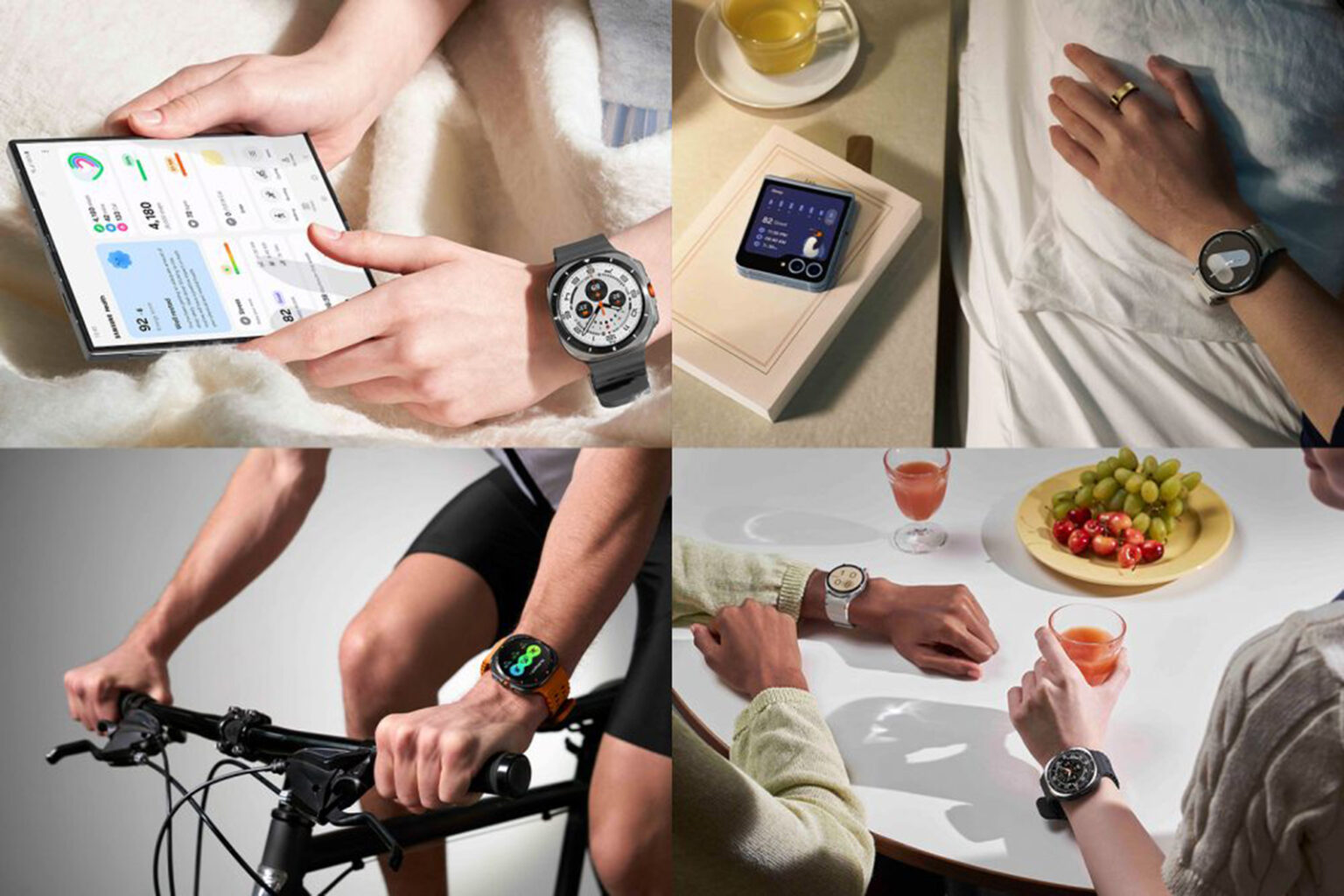 Collage von Einsatzzwecken für Smartwatches