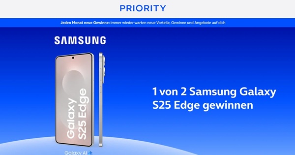Gewinne ein Galaxy S25 Edge