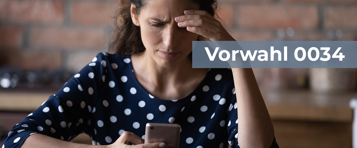 Vorwahl und Spam aus Spanien mit der Vorwahl 0034