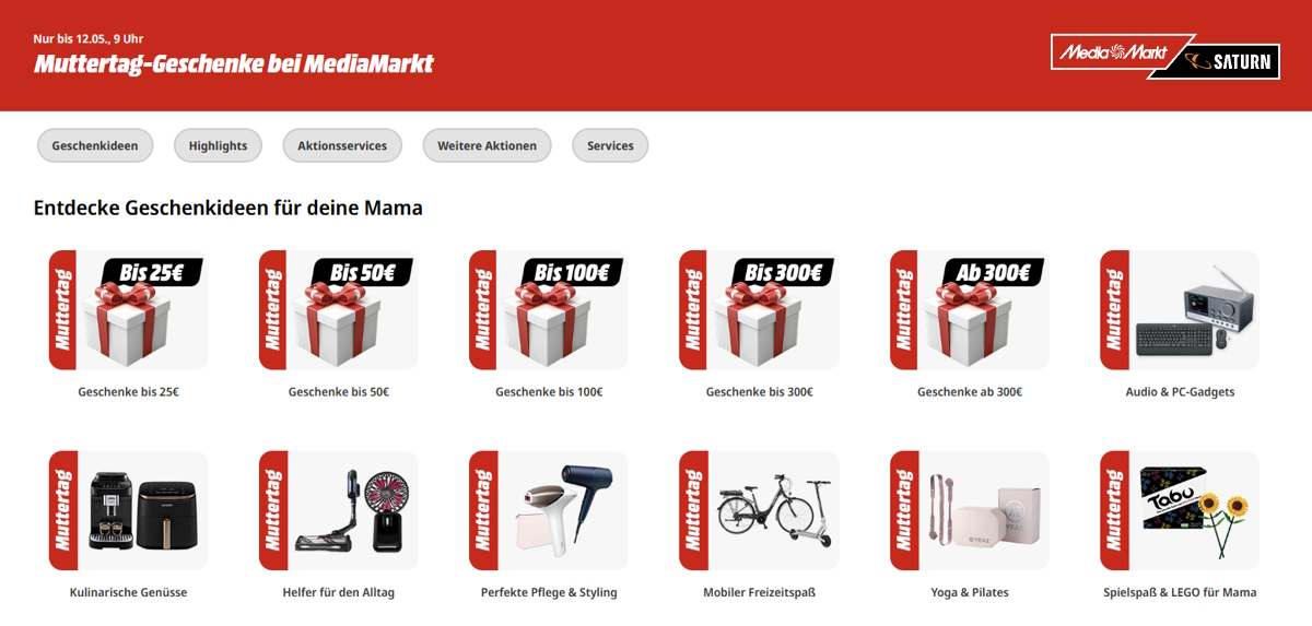 Muttertag-Geschenke bei MediaMarkt