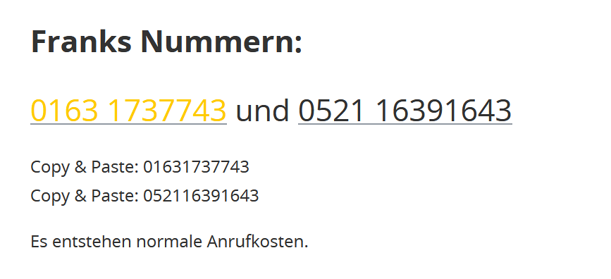 frank geht ran - Abwimmel-Hotline