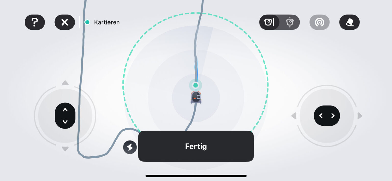 Kartierungsfenster der App für den Segway Navimow X3