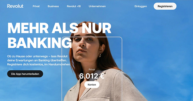 Neobanken Magazinslider