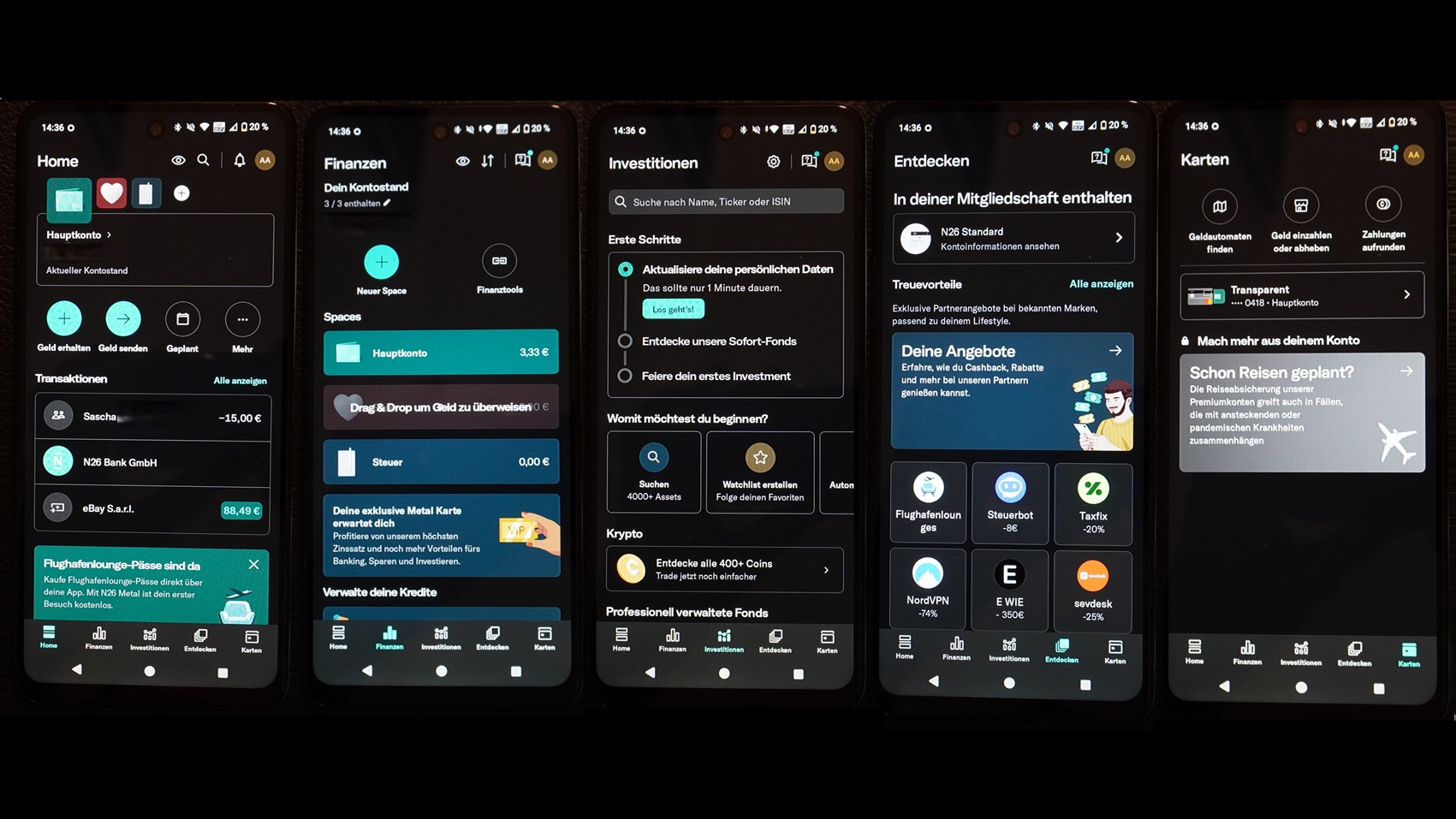 Die N26-App im Überblick