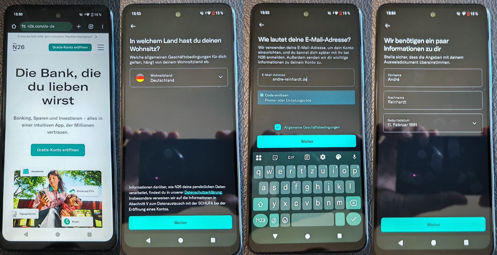 N26 Konto-Einrichtung 1