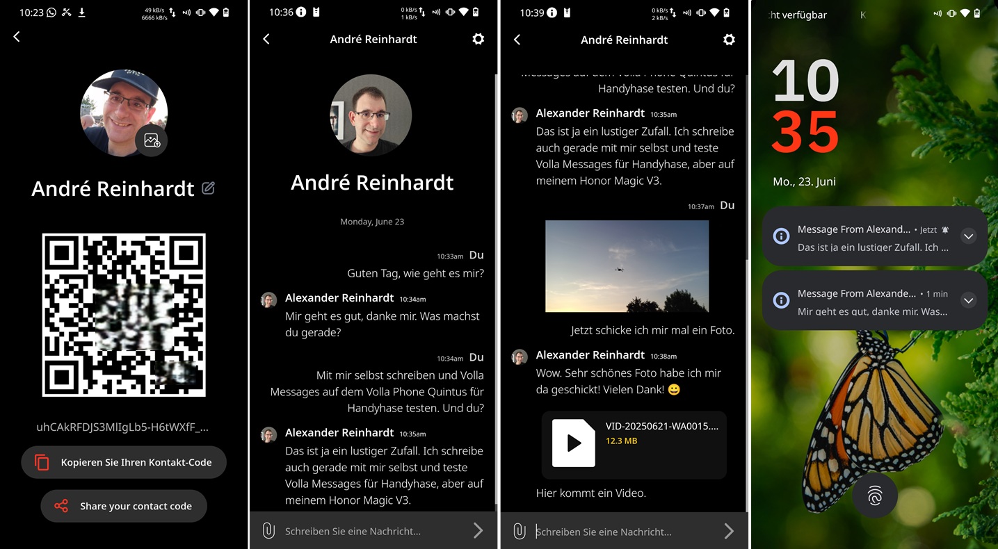 Volla Messages in Aktion