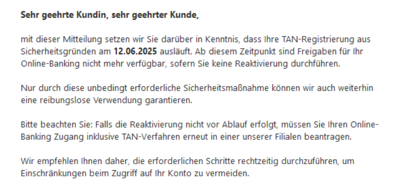 Sparkasse Phishing