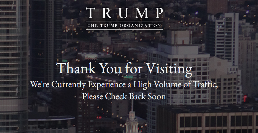 Die offizielle Webseite unter Trump.com war vorübergehend nicht erreichbar.