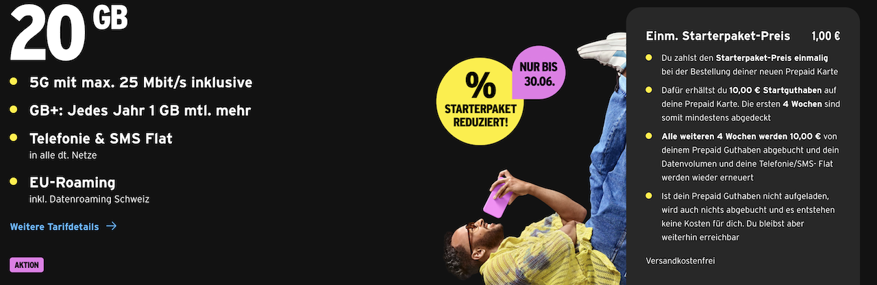 congstar Starterpaket aktion 1 €