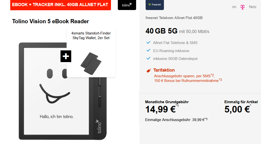 Handyvertrag mit E-Book-Reader
